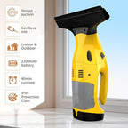 Window Vacuum Squeegee Cordless, Rechargeable Window Vacuum Cleaner with 2 X Squeegee (11”+ 6.7”), Electric Window Vac for Windows, Tiles, Mirrors, Showers, Glass, 2200mA