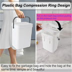 Compost Bin Kitchen, Bring 5 Rolls (100) of Garbage Bags, for Use on Countertops or Under Sinks, Hanging Trash Can with Lid, for Cupboard/Bathroom/Bedroom/Office/Camping(White 1.3 Gallon/5L)