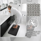Yimobra Bathroom Runner 55"x24", Non Slip Memory Foam Bath Mat, Super Soft Water Absorbent Hallway Carpet, Machine Washable Rug for Vanity Tub Shower, Black