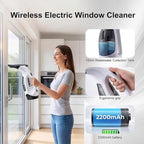 Electric Window Vacuum Squeegee Cordless, 2000Pa Electric Window Cleaner Tool Set, Rechargeable Window Vac, Window Squeegee Electric Cleaning Tool for Windows, Tiles, Mirrors, Car
