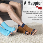 My Happy Feet Foot Alignment Socks with Toe Separators for Men or Women