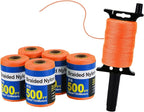 Mason Line String Line - #18 Braided Nylon String - 500 Ft Length - Nylon with Reloadable Line Reel Twine for Gardening Or Masonry Tools - Perfect Construction String (Orange)
