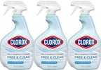 Clorox Free & Clear Multi Surface Cleaner, Spray Bottle, Fragrance Free, 32 Fluid Ounces, Pack of 3