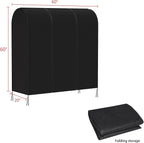 Zilink 60'' Garment Rack Cover Dustproof Clothes Rack Cover Breathable Garment Bags Protector Wardrobe Cover with 2 Durable Zippers for Garment Rack, Black, (Rack Not Included)