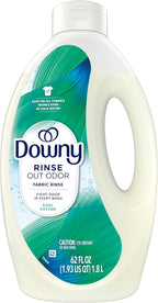 Downy Rinse Laundry Odor Remover, Cool Cotton Scent, 62 fl oz, Fabric Softener and Laundry Odor Removal Rinse, Fights Odors at the source, HE Compatible