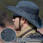 Fishing Hat, UPF50+ Wide Brim Sun Hat for Men Women, UV Protection Hiking Beach Bucket Hats Summer Safari Hat