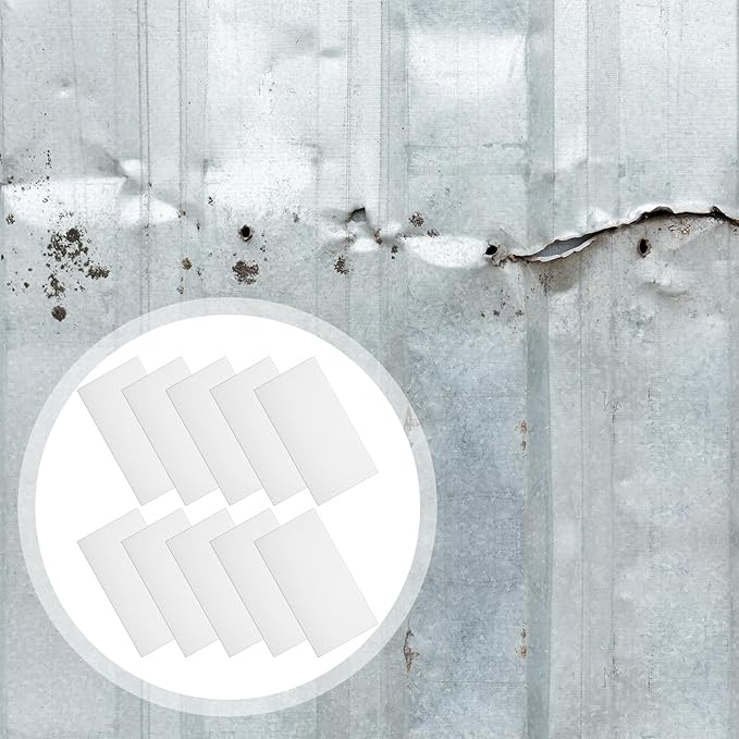 10 Pcs Bathtub Hole Patch Siding Wall Repair Kit Waterproof Patch Holes Blemishes Tools Self Adhesive White Tape for Cracked Pool Liner Roof Skylight and Vinyl Skirting(White)