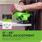 Greenworks 24V Brushless Cordless 1" Jig Saw (3,000 SPM / 4 Settings/Bevel 0°-45°/ LED Light), 1.5Ah Battery and Fast Charger Included