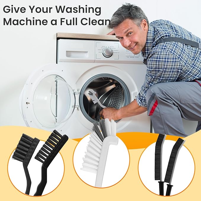 Washing Machine Cleaning Brush Kits, Washer Cleaner Tools Accessories 6pc Drum Laundry Cleaner Brush and Crevice Cleaning Brush for Tight Spaces and Washer Rubber Seal