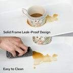 3-Tier Utility Rolling Cart with Cover Top Board, Mobile Utility Cart with Lockable Casters Multi-Functional Storage Trolley for Office, Bathroom, Kitchen, Garden, Laundry Room (White)