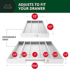 ROYAL CRAFT WOOD Luxury Bamboo Kitchen Drawer Organizer - Silverware Organizer - Utensil Holder and Cutlery Tray with Grooved Drawer Dividers for Flatware and Kitchen Utensils (5 Slot, White)