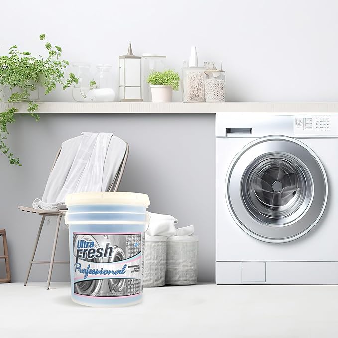 Ultra Fresh Professional 5 Gal Fabric Softener for Commercial Washing Machines, Liquid Laundry Softener, Up to 640 Loads, Blue Spring Fresh Fragrance