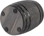MyGift Wine Barrel Design Kitchen Utensil Crock, Vintage Gray Solid Wood Cooking Tool Holder