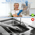 Oven Rack Cleaning Bags, Heavy Duty No Scrub Oven Rack Cleaning Bags, Reusable Leak-Resistant PE Bags for Deep Soaking Grill Grates, BBQ Racks, No Cleaner Included, 3 Pack (15.7''*23.7'')