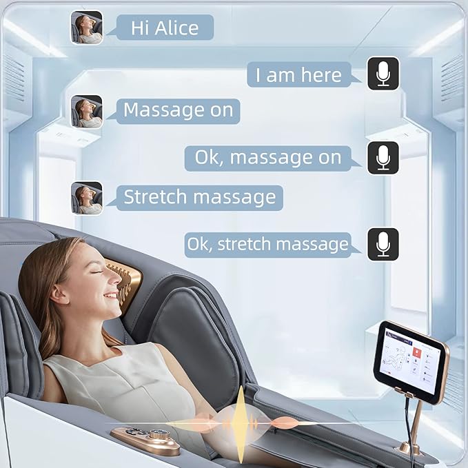 MassaMAX MT339 4D Massage Chair, Full Body Shiatsu Recliner with Electric Extendable Footrest, Zero Gravity, SL Track, Deep Yoga Stretch, 15 Modes, AI Voice Control, Foot Rollers, and Heating (White)