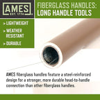 AMES 2531900 16-Inch Tempered Steel Drain Spade with Fiberglass Handle, 47