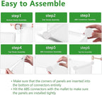 C&AHOME Cube Storage, 9-Cube Bookshelf, Plastic Closet Cabinet Organizer, DIY Stackable Bookcase, Modular Shelving Units Ideal for Home, Office, Kids Room, 36.6" L x 12.4" W x 48.4" H Milky UPCS09M