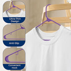 SereneLife 200 Pack Plastic Hangers, Non-Slip, Space-Saving Closet Organizers, Durable and Strong for Shirts, Sweaters, Hoodies, Kids Clothes & Dresses, Ultra-Thin, Lightweight