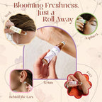 SALKING Essential Oils Roll On Set with Dried Flowers(6 Pack), Aromatherapy Oil with Roller Ball for Skin Use, Natural Fragrance Gift - Rose, Lavender, Cherry Blossom, Jasmine, Mint, Rosemary