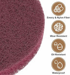 HARFINGTON 24pcs Scrubber Scouring Pads 500 Grits 4 Inch Drill Power Brush Hoop and Loop Surface Conditioning Disc Drill Scuffing Disc Scrub Pads for Home Kitchen Cleaning, Red