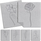 6 - Pack Swedish Kitchen Dish Cloths - Reusable Paper Towels for Counters & Dishes - Eco Friendly Cellulose Sponge Cloth - Assorted (Grey Flower)