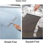 Aliglow All Purpose Stainless Steel Squeegee for Glass Shower Doors, Car Window, Home Mirrors, Bathroom Shower Cleaner Wiper 10 inches