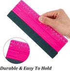 Vinyl Squeegee Tool, Felt Squeegee for Vinyl Application, TPE Rubber Smoothing Tool for Decals, Stickers & Window Film (Red, 7.9 x 2.8 Inches)