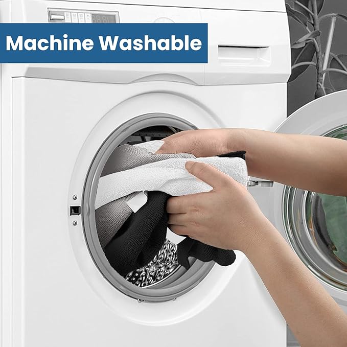 DAN RIVER 24-Pack Microfiber Towels – Ultra Absorbent, Lint-Free & Streak-Free Kitchen Rags Cleaning for Home, & Car - Must-Have Cleaning Essentials - 12" x 12" - Gray White Black