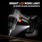 Litheli 20V Cordless Drill Driver, 1/2" Keyless Chuck, 2-Speed Electric Power Drill with 21+1 Torque Settings, Max 443 In-lbs, Battery Powered Drill for DIY, Woodworking & Home Projects