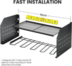 TRZZ Power Tool Organizer Wall Mount, 2-Tier Cordless Drill Rack with 4 Drill Holders and 2 Side Pegboards, Efficient Drill Storage for Garage, Tool Room, and Workshop (Black)
