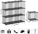 TUMUCUTE Wire Cube Storage Organizer, 9-Cube Metal Storage Shelves Bookshelf, Stackable Modular Closet Organizer for Bedroom Living Room, Office, Storage Shelves