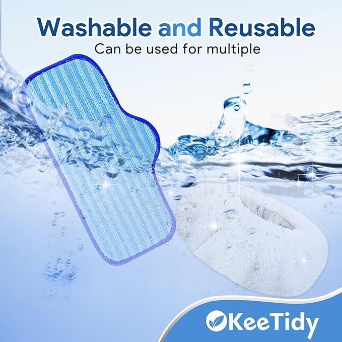 Reusable Microfiber Pads Compatible with Dupray Neat Steam Cleaner Replacement Mop Cleaning Pads, Reusable Cloths and Small Bonnets, 6+6 Pack
