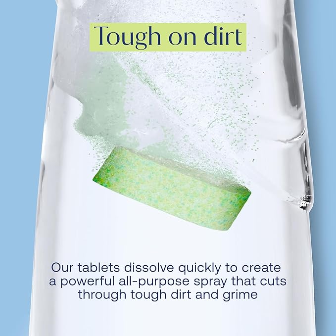 Fab Tab Bathroom Cleaner, Eco-Conscious Cleaning Tablets for Sparkling Bathrooms, Powerful Grime Remover, Citrus Scent, No Harmful Chemicals, Economical Refills - 8 Tablets (bottle not included)