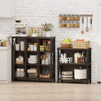 FATORRI 9 Cube Storage Bookshelf, Modern 4 Shelf Book Shelf, Wood and Metal Cubby Bookcase for Home Office (39.38 Inch W, Walnut Brown)