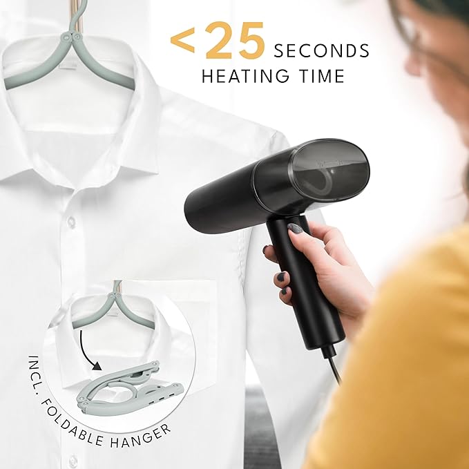 Travel Steamer for clothes - 25 Sec Fast Heat Up & Incl. Travel Accessory I Portable Size Clothes Steamer for clothing iron I Mini Plancha a vapor para ropa steam Hand Handheld Steamers I By LEBENLANG