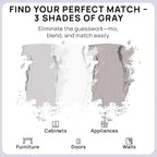 spot. Touch-Up Paint | Matte Finish for Cabinets, Walls, Doors & Furniture | Multi-Tone Gray Repair Kit | Quick-Dry, Self-Priming, Low-Odor, Eco-Friendly | No-Sanding or Primer Needed | 3 Pack