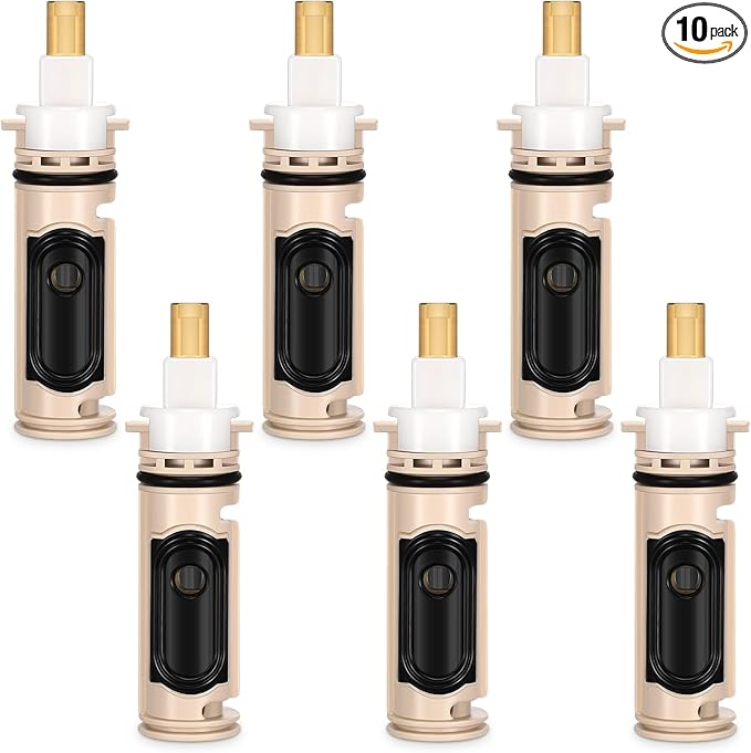 Qunclay 10 Pack Compatible with Moen 1222 Replacement Cartridge Kit One-handle Positemp Faucets Tub Bathtub Shower Cartridge Replacement Tool Brass and Plastic Shower Part