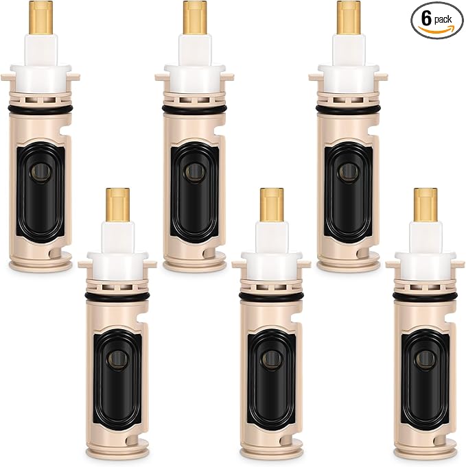 Qunclay 6 Pack Compatible with Moen 1222 Replacement Cartridge Kit One-handle Positemp Faucets Tub Bathtub Shower Cartridge Replacement Tool Brass and Plastic Shower Part