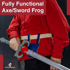 Armory Replicas - Ring Leather Universal O-Ring Medieval Style Axe Holder Belt Frog - Hand Crafted Genuine Leather Costume Weapon Holster Holder