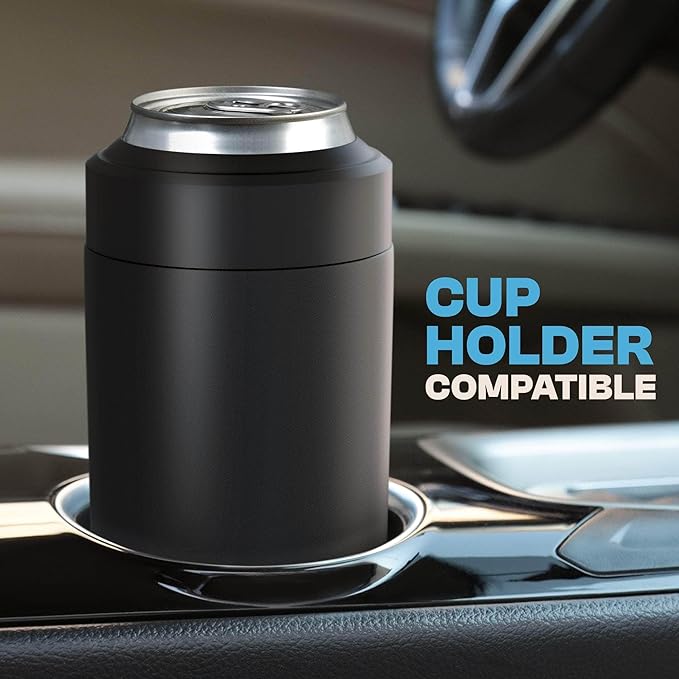 Frost Buddy Universal Can Cooler - Fits All - For Regular 12 & 16 oz or Slim-Size Bottles - Insulated Double-Walled Stainless Steel (Navy)