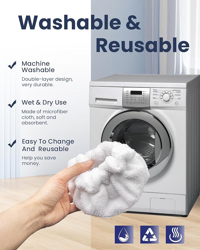 Steam Cleaner Accessories, Small Bonnets (Triangle) Compatible with Dupray Steam Cleaner, Reusable Steam Mop Pads Bonnets Compatible with McCulloch/awasky Steam Mop (Double-Layer) -6 PACK