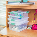 Sterilite 18-Pack Clip Box, Clear Storage for Crafts, Supplies and Office Items, Large