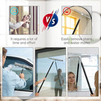 Squeegee for Shower Glass,Shower Squeegee for Glass Doors,Telescopic Window Squeegee for High Windows,Includes Towel Sleeves,Replacement Silicone Blade&Hooks,2 in 1 Queegee for Window Cleaning Kit
