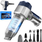 Mini Vacuum Cleaner, 3 in 1 Car Vacuum Cleaner High Power, 15000PA Powerful Suction, Air Duster, 7500mAh, Dual Filter,Adjustable Small Vaccum Portable Cordless for Cars,Desktop - Deep Blue