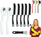 Inmorven 11 Pcs Crevice Cleaning Brush Set, Multi-Purpose Hard Bristle Brushes for Deep Cleaning Kitchen, Bathroom, Grout, Sink, Cup, Teapot, Bottle, Blender, Corners, Tight Spaces