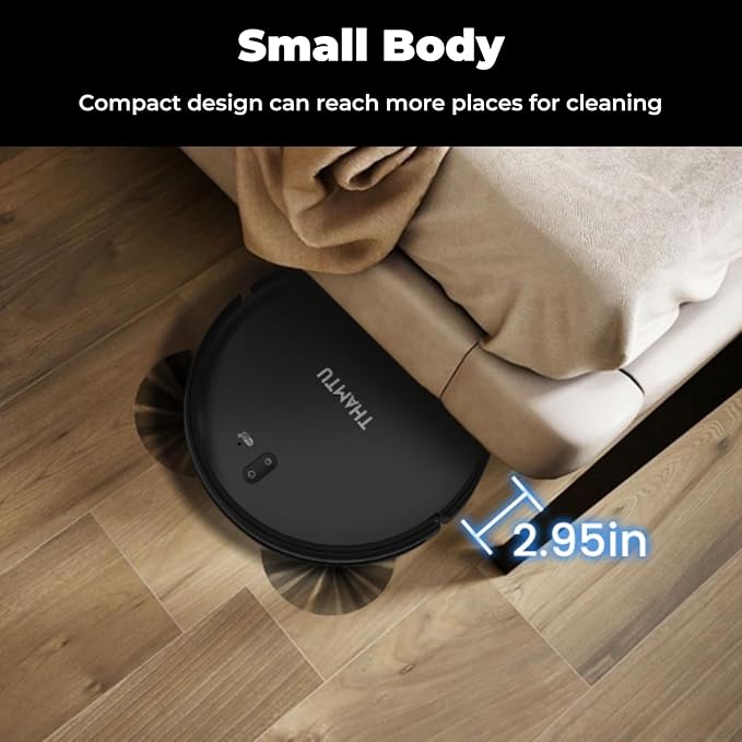 Robot Vacuum Cleaner with Smart Navigation, Powerful Robotic Vacuum Cleaner and Mop for Pet Hair, APP Control, Carpet,Voice Control, Hard Floor, Auto-Recharge
