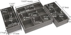Household Essentials 3 Piece Drawer Organizers Starter Set, Customizable Inserts, Large Tray and 2 Small Trays, Cream