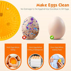 Egg Brush Cleaner, Egg Cleaner for Fresh Eggs, Cute Chick Shaped Egg Wash and Brush, Washing Egg Tool for Standard Sized Eggs (Green)