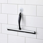 iDesign Bathroom Shower Squeegee with Wall Hook - Black/Chrome