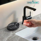 Soap Dish Bathroom Resin Marble Look Bar Soap Holder for Shower Soap Tray for Kitchen Sink(Marble Black)